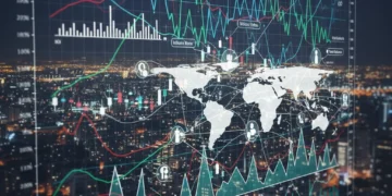 Financial chart with economic indicators for 2026 stock market volatility