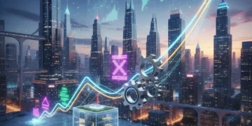 Diverse investment portfolio with real estate, private equity, and digital assets symbols