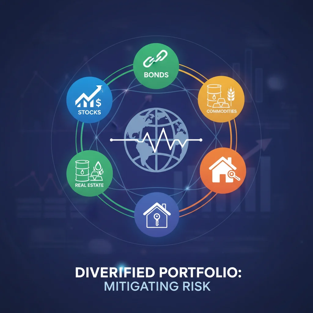 Diversified investment portfolio with various asset classes for risk management