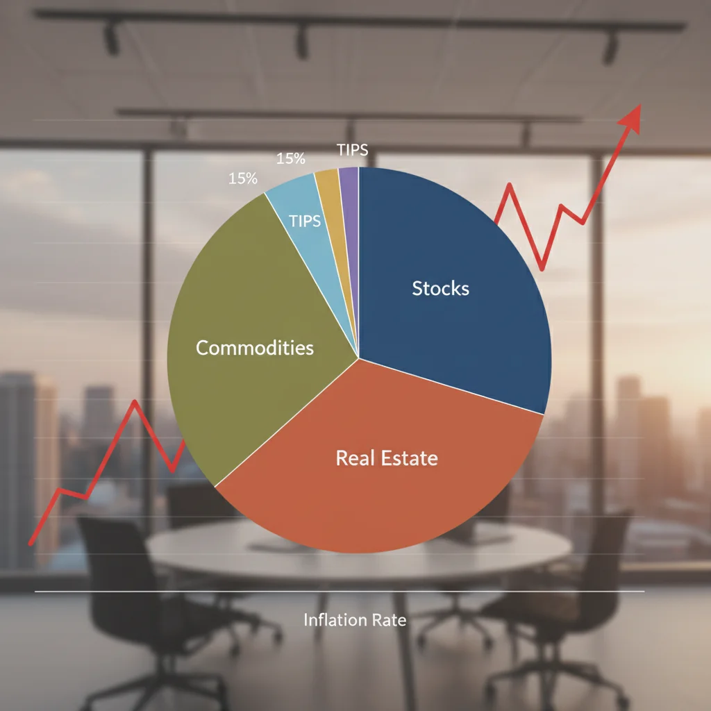 Diversified investment portfolio showing various asset classes for inflation protection.