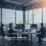 Dollar-Cost Averaging: Reduce Investment Risk in 2026 Financial chart illustrating consistent investments over time, representing dollar-cost averaging strategy for 2026.