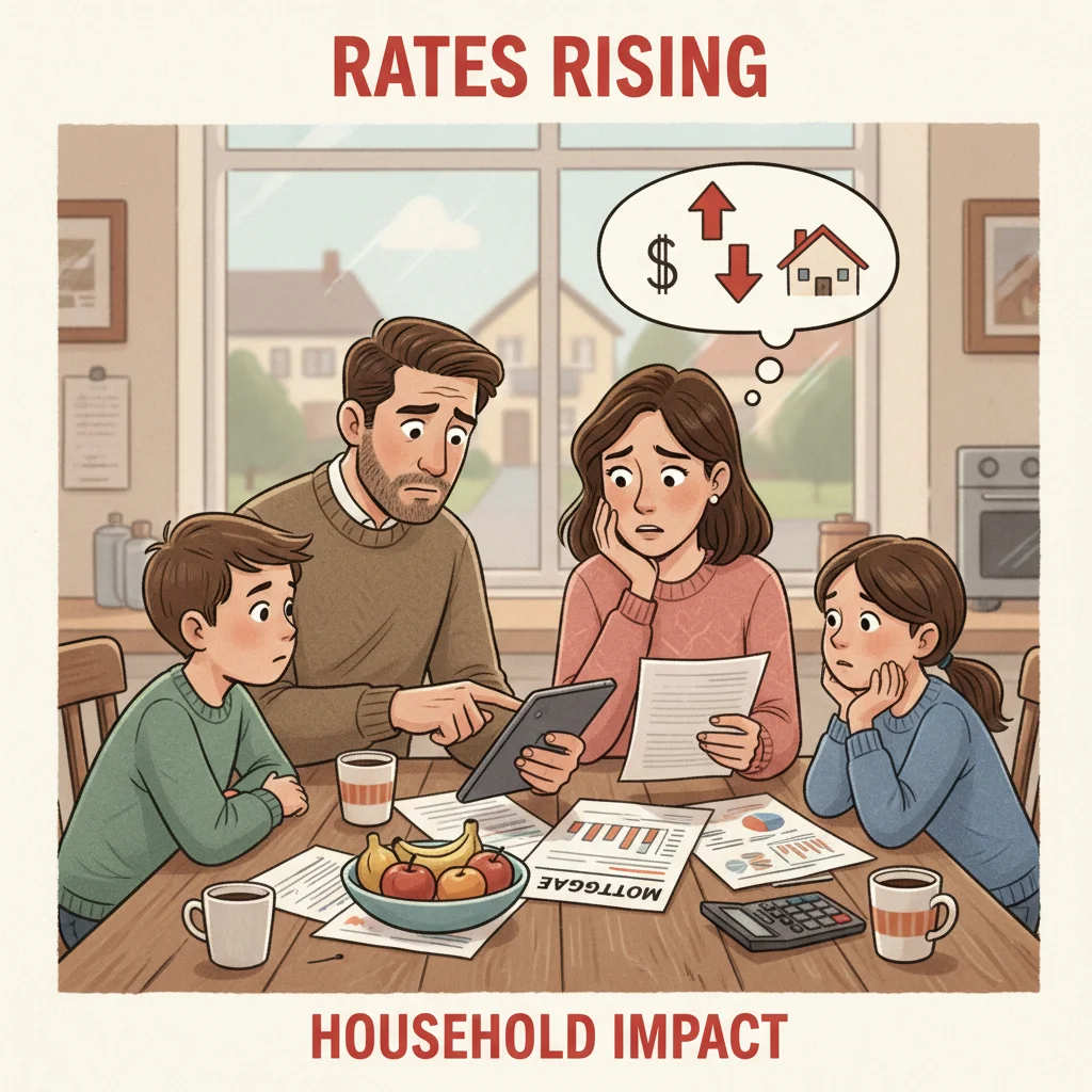 Family discussing mortgage rates and housing market impact