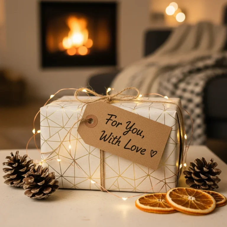 Thoughtful, budget-friendly gift wrapped with a personal touch for frugal gifting