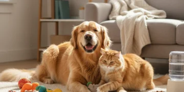 Happy dog and cat together, symbolizing affordable and quality pet care.