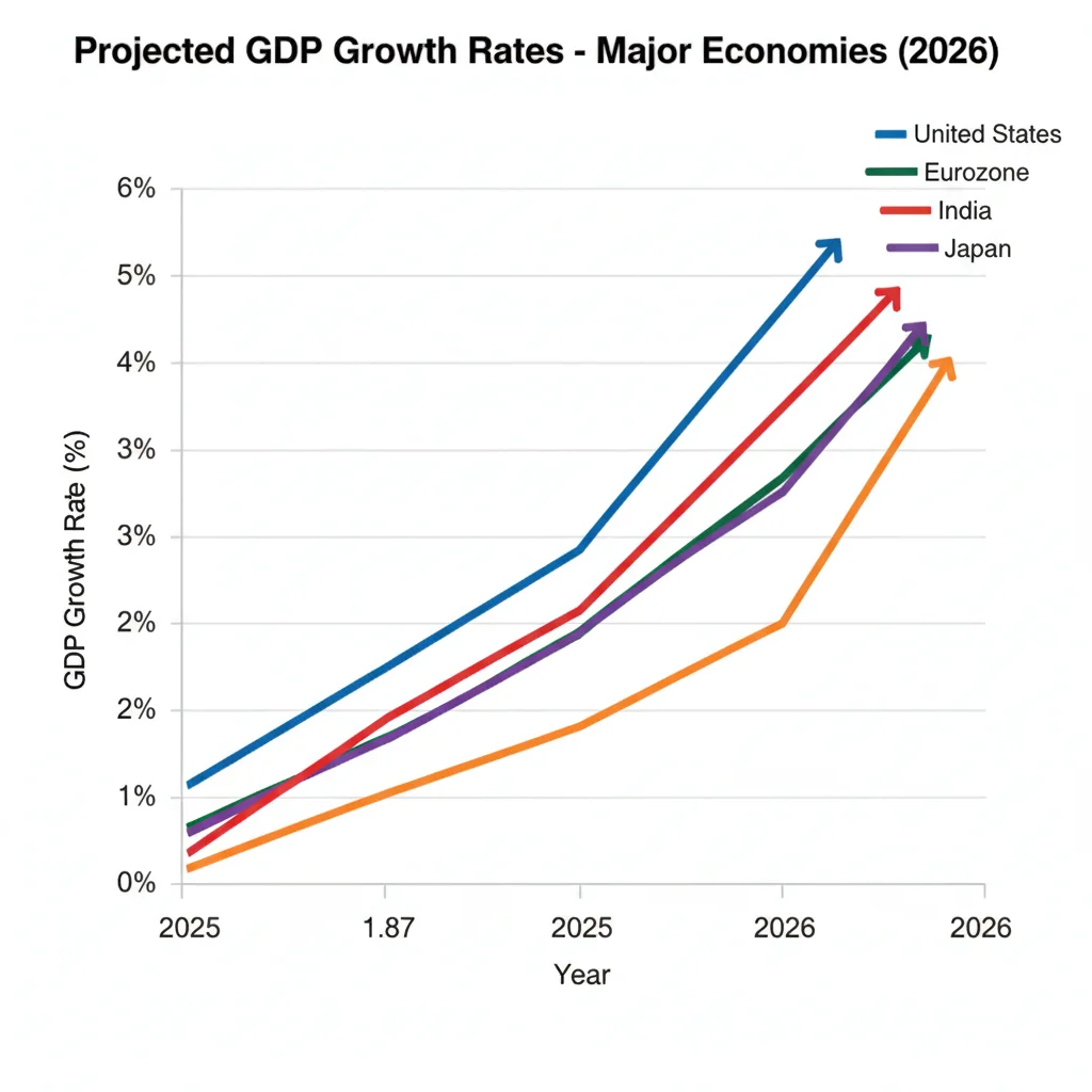 Projected GDP growth rates for global economies in 2026