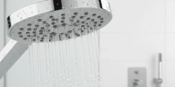Low-flow showerhead demonstrating water efficiency