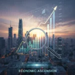 Financial charts and graphs showing growth with a city skyline backdrop, representing a resilient investment portfolio.