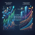 Comparative graphs showing small-cap and large-cap stock performance with a 2026 market overlay.