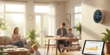 Smart home with energy-efficient devices reducing utility bills
