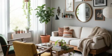 Stylish living room with budget-friendly decor