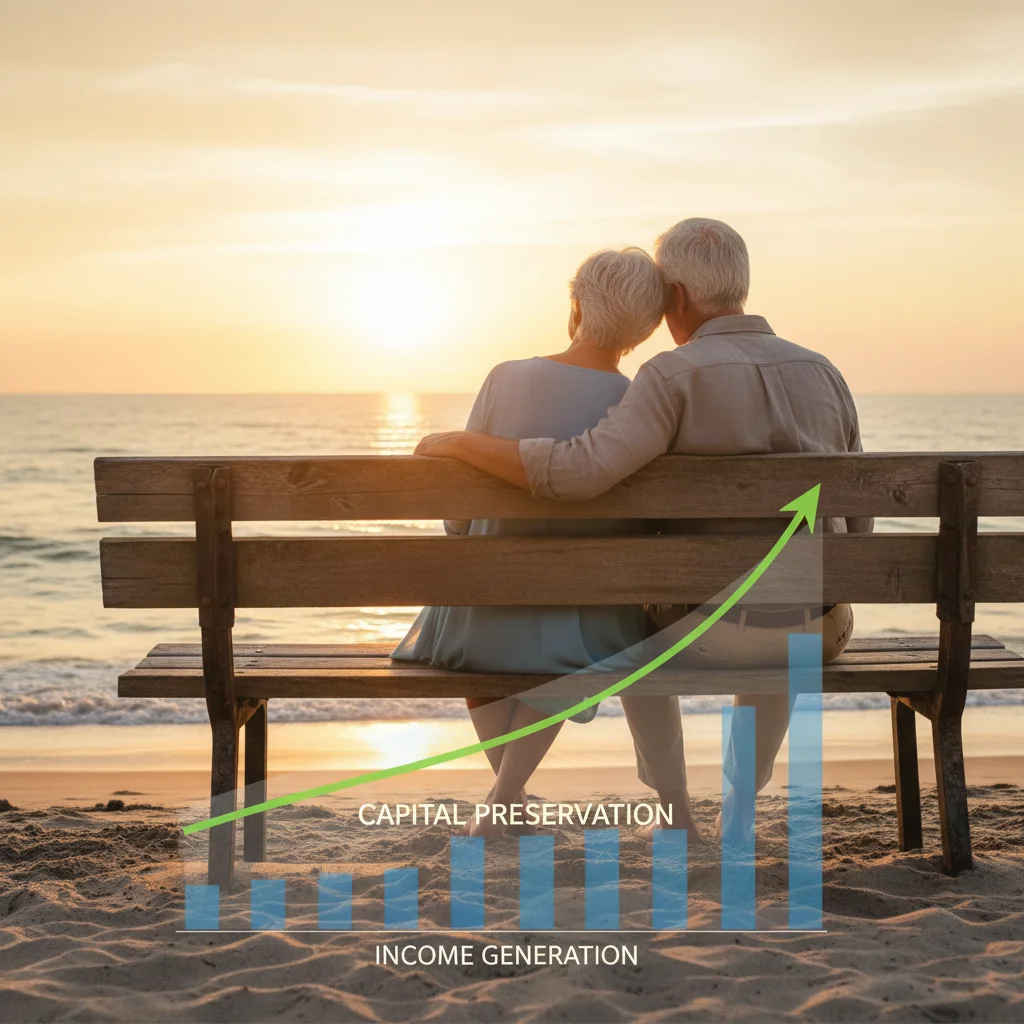 Retired couple enjoying life with stable financial security