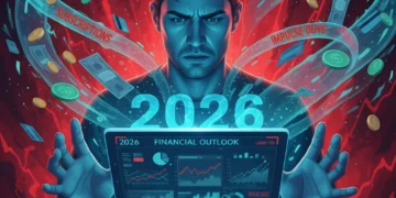 Person looking at financial data on tablet, concerned about spending pitfalls in 2026