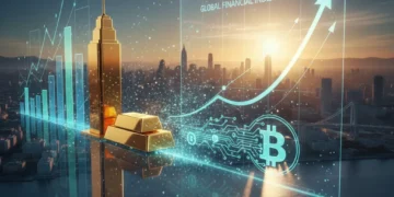 Diverse investment assets converging on a futuristic financial graph for 2026