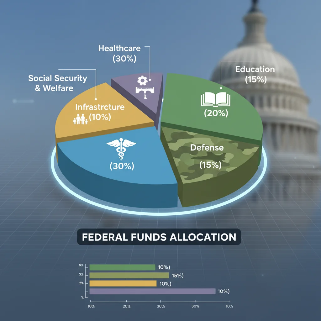 Chart depicting 2026 federal budget spending allocations across key sectors